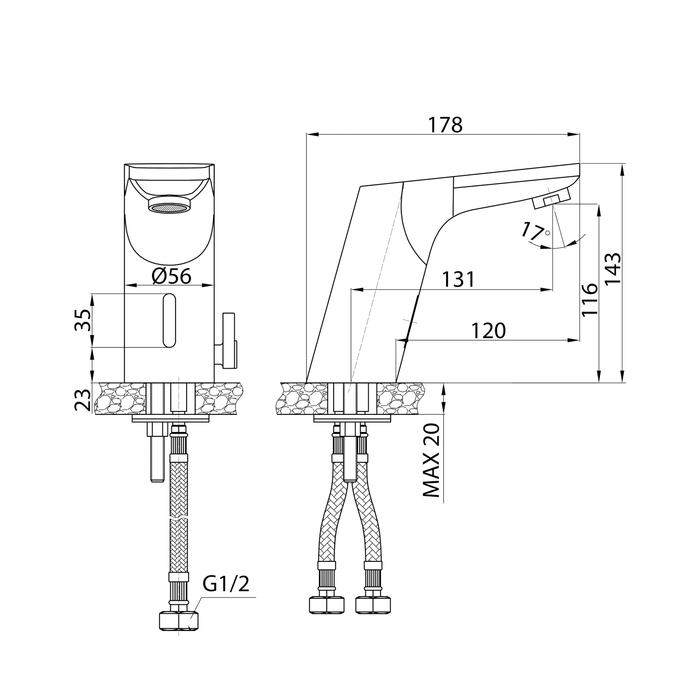 Смеситель для умывальника сенсорный PULSBS1i86 - 1