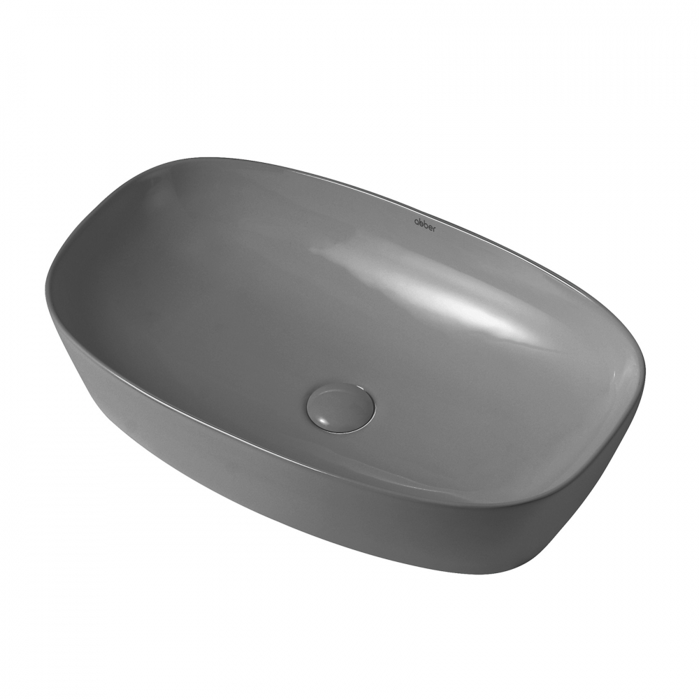 Раковина накладная Abber Rechteck 60.5х39 серый матовый AC2206MG - 1