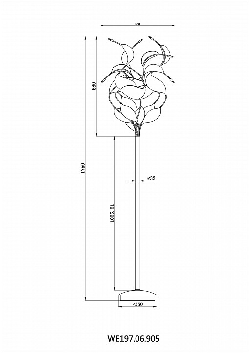 Торшер Wertmark Alessandra WE197.06.905 - 1