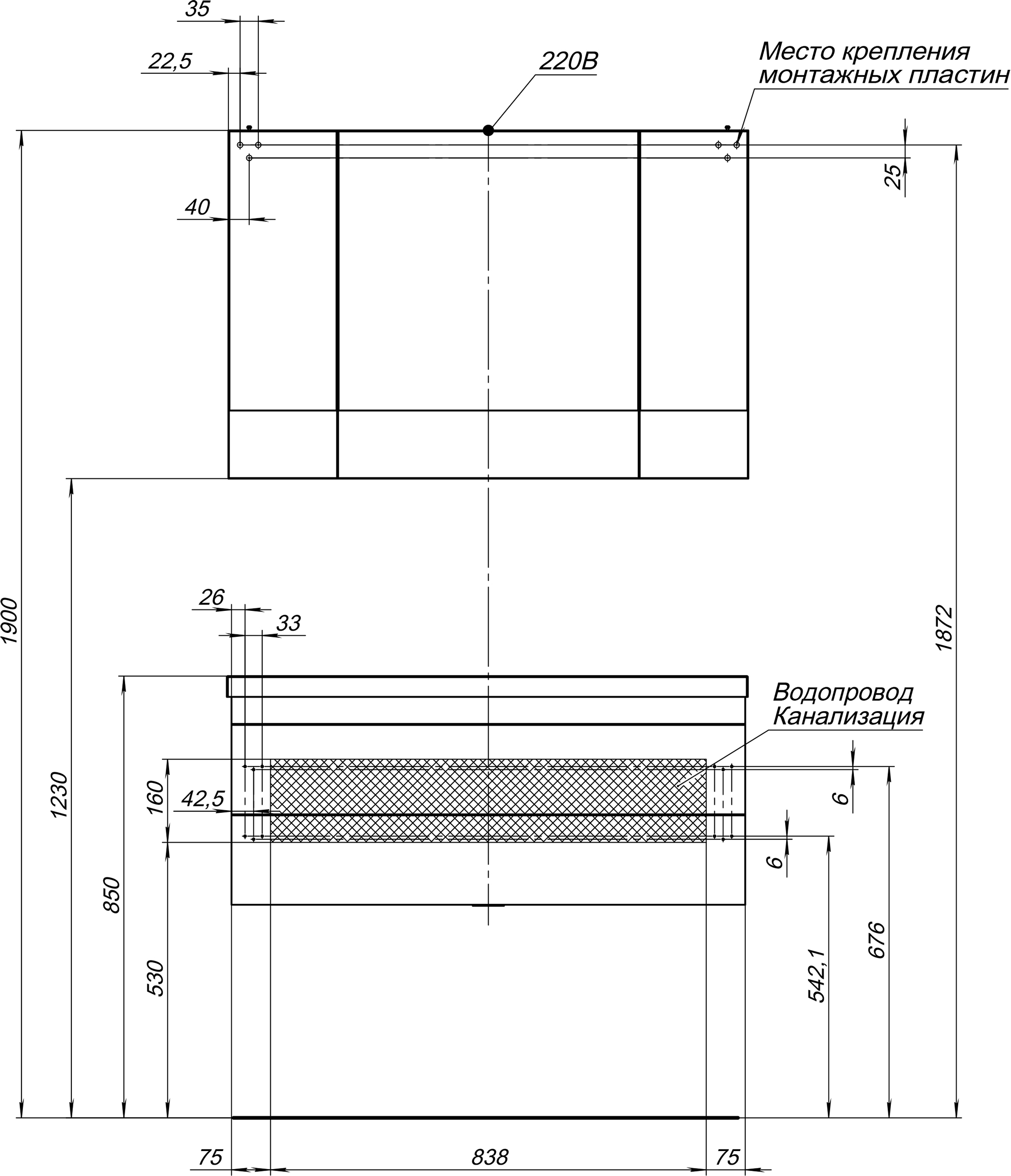 Тумба с раковиной Aquanet Нота 100 белая - 10