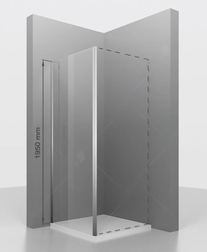 Душевая стенка RGW Z-050-2 80х195 профиль хром стекло прозрачное 352205208-11 - 1