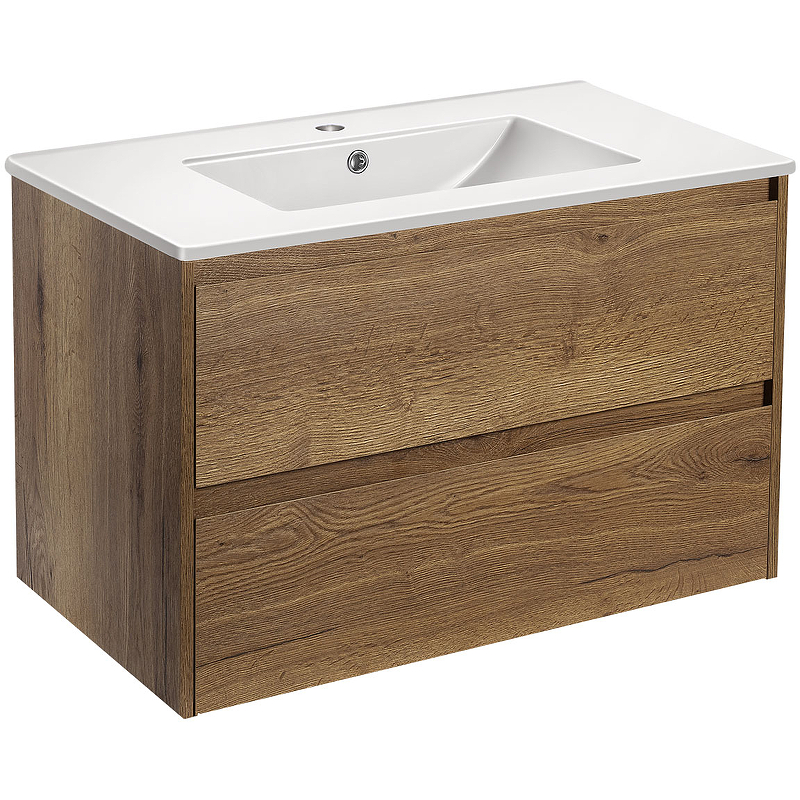 Тумба с раковиной Vincea Gio 80 светлое дерево - 0