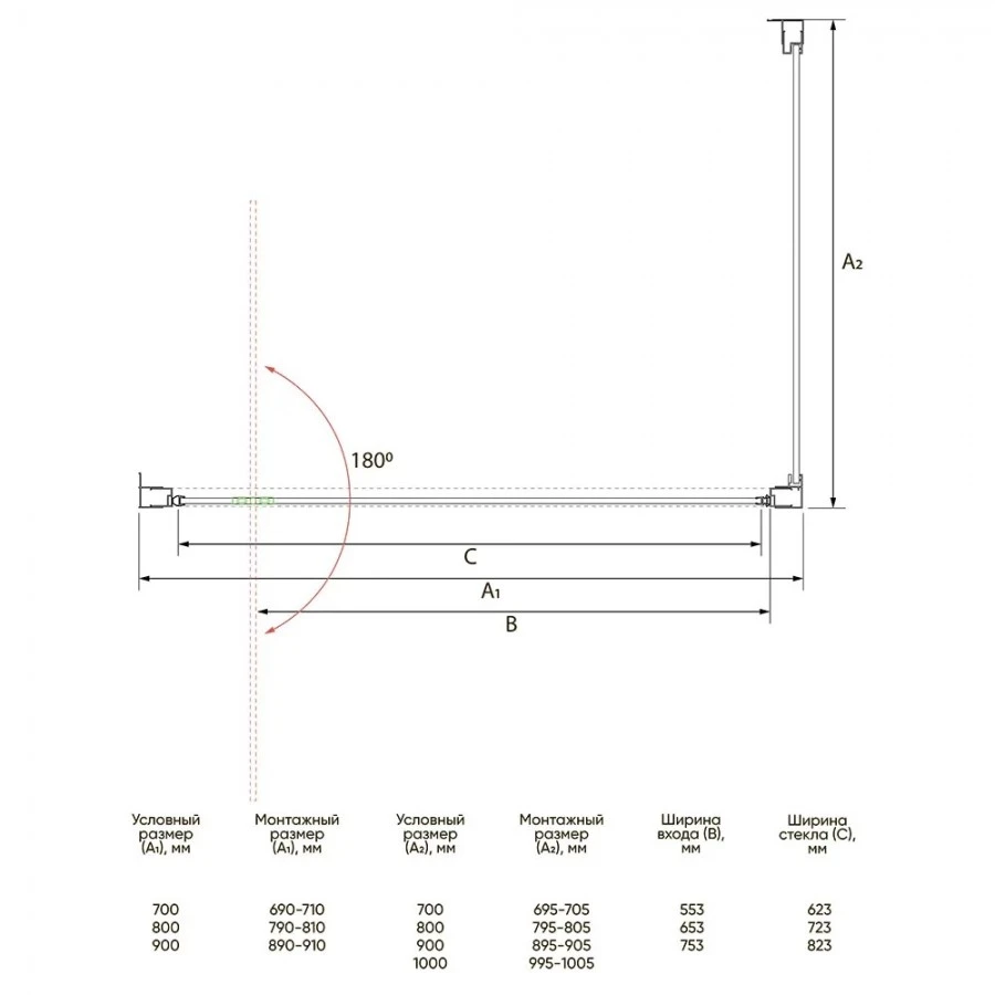 Душевой уголок Veconi Rovigo 100х90, черный  RV033B-90100-01-C7 - 1