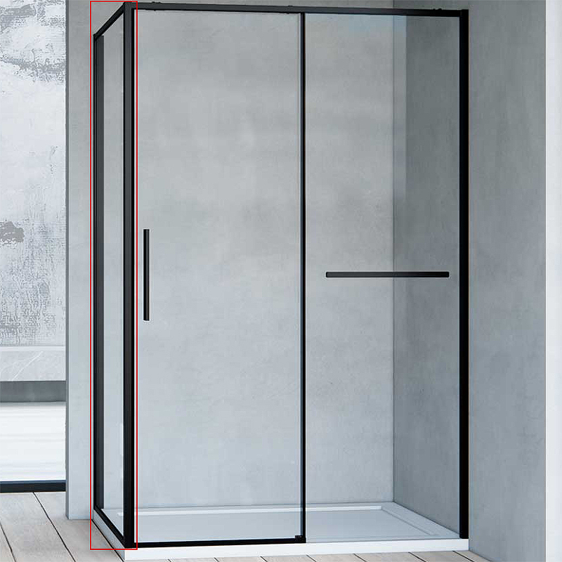 Боковая стенка Vincea Como Soft 100х200 профиль черный стекло прозрачное VSG-1CS100CLB - 1