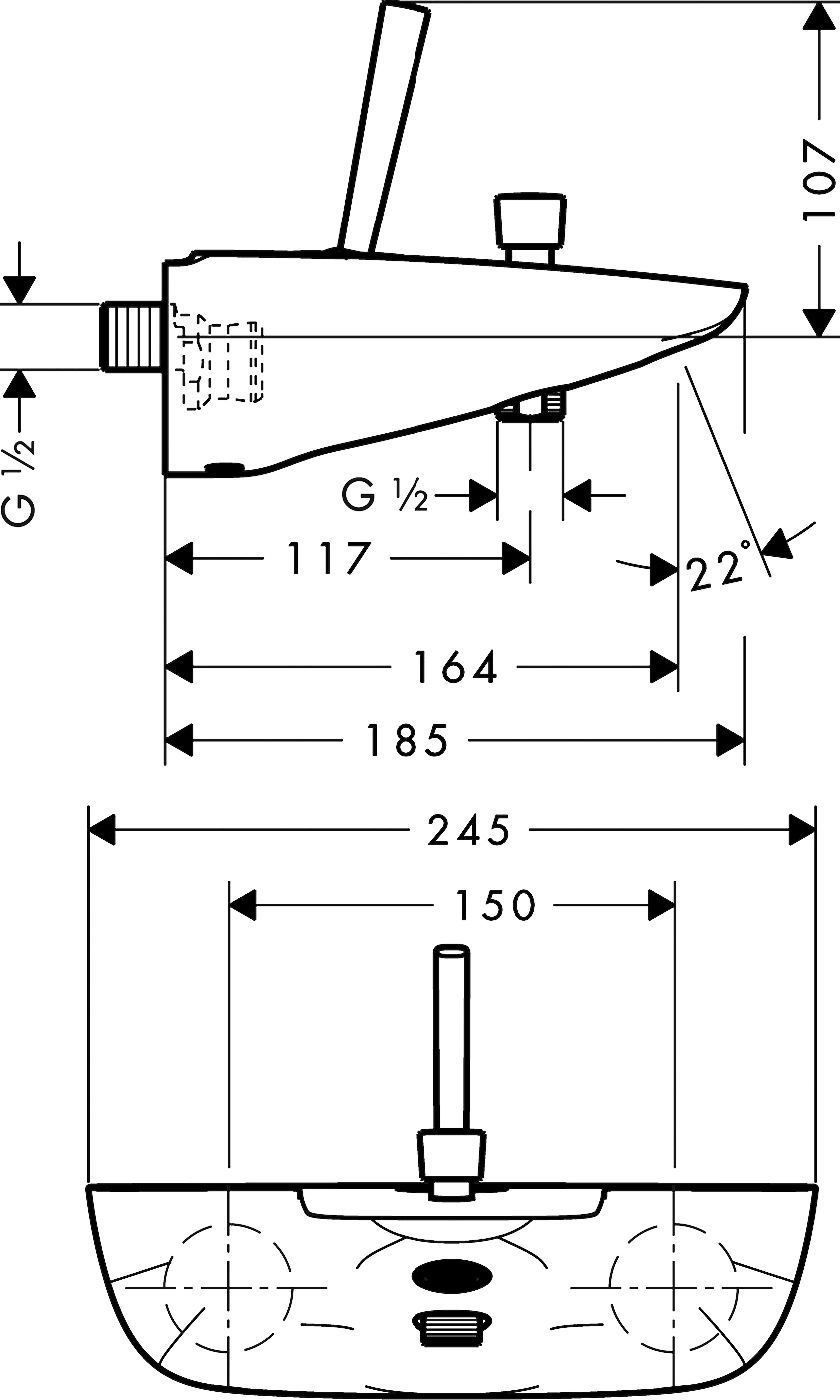 Смеситель для ванны Hansgrohe PuraVida хром  15472000 - 3