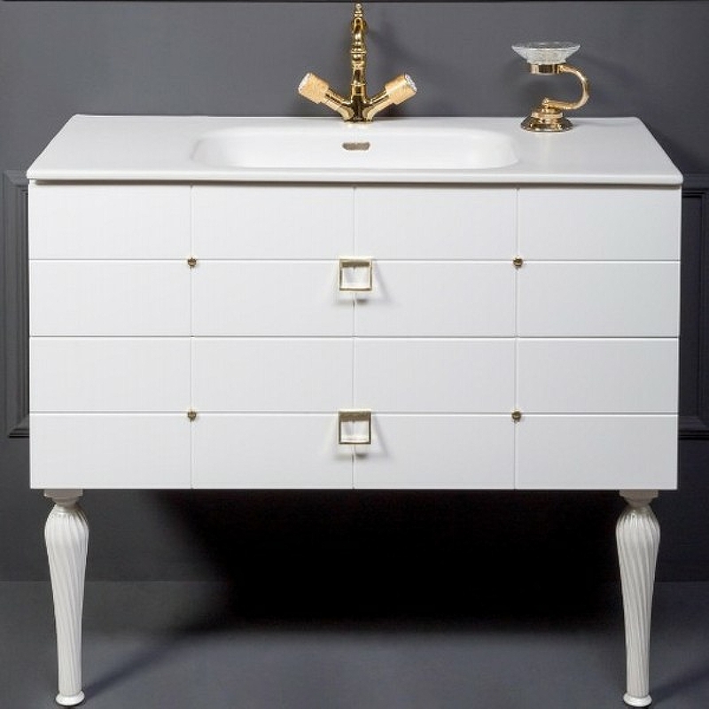 Тумба под раковину Armadi Art Vallessi Avangarde Piazza 80 белый - золото 841-080-WG - 0