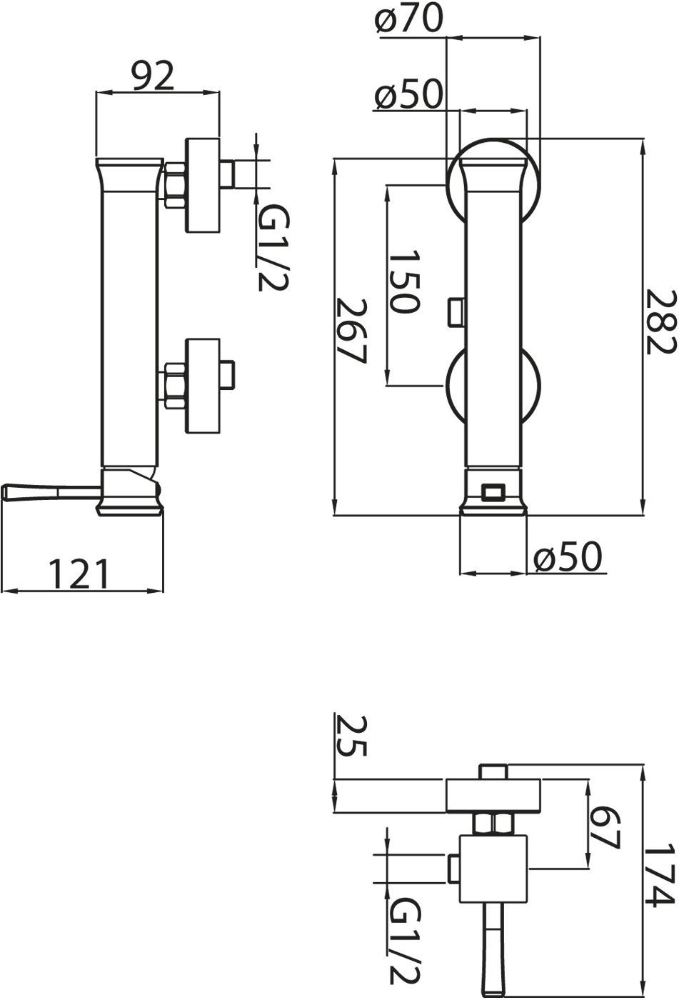 Смеситель BelBagno Mille MIL ESDM CRM для душа MIL-ESDM-CRM - 1