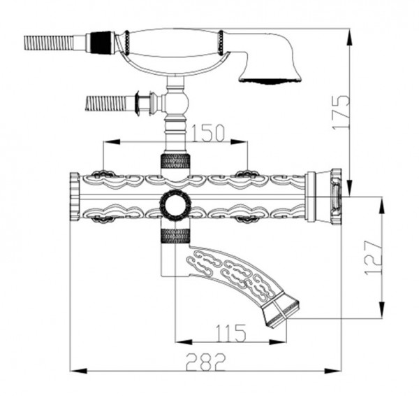 Смеситель Zorg Antic A 100W-SL для ванны с душем - 1