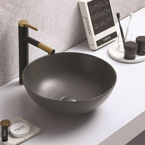 Раковина накладная CeramaLux NC 41.5 см серый матовый  104MDH-2 - 1