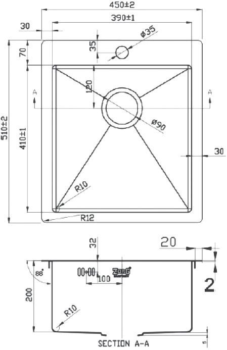 Мойка кухонная Zorg Light ZL R 450510 GRAFIT - 1