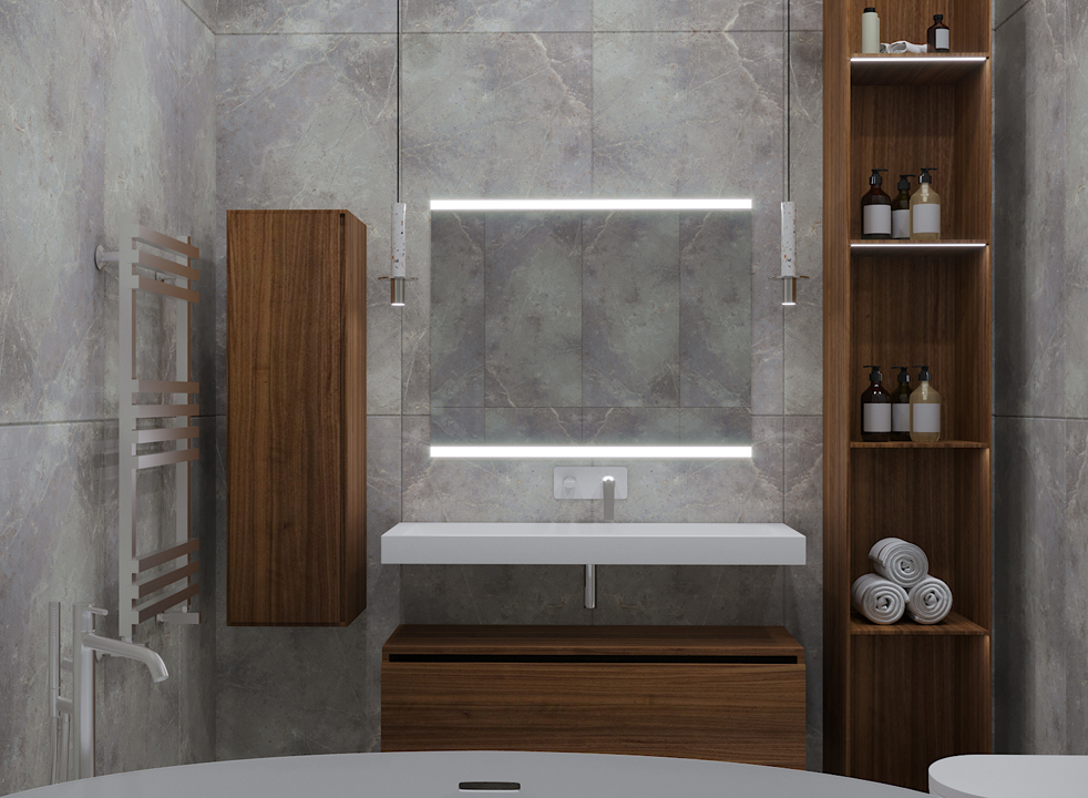 Тумба Armadi Art Vallessi UNO-S 100 подвесная темное дерево 897-100-D - 2