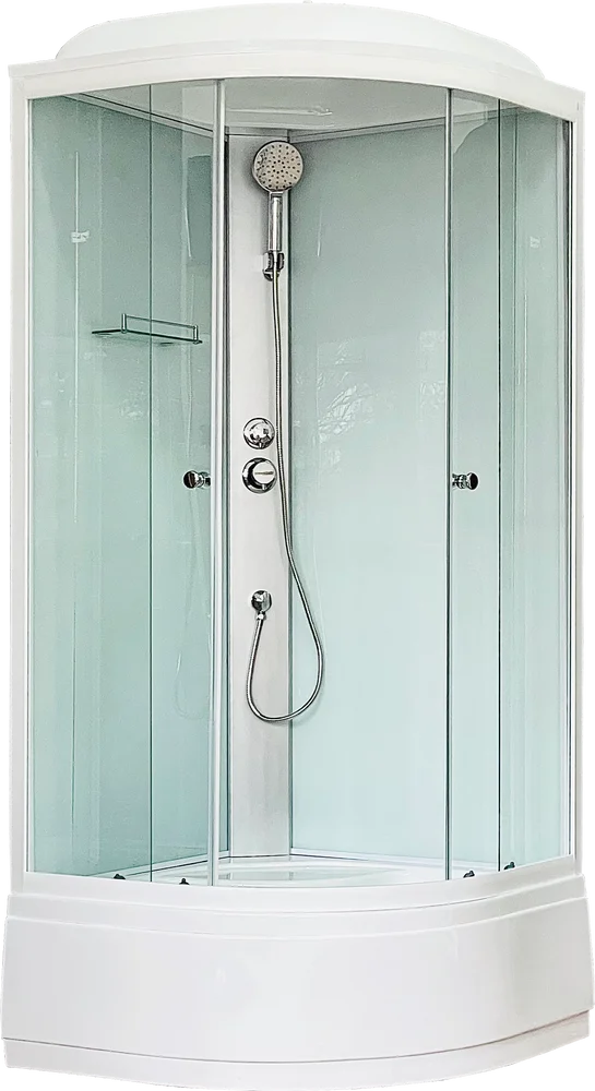 Душевая кабина Royal Bath CK 90x90 стекло прозрачное профиль белый RB90CK5-WT - 0