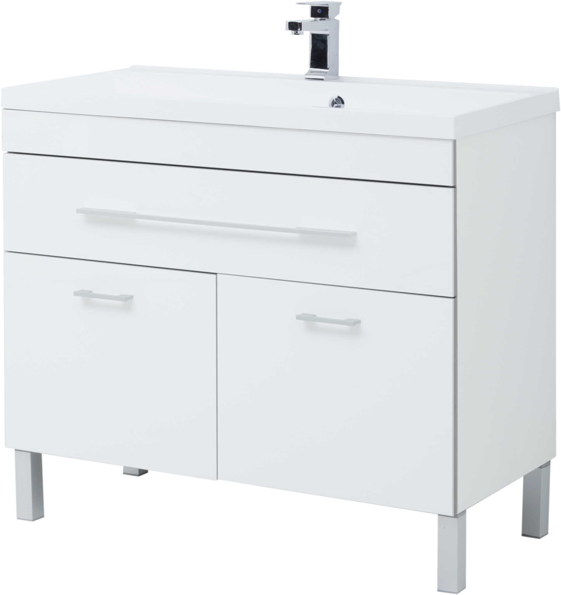 Мебель для ванной Aquanet Верона 100 белая, 1 ящик, 2 двери - 5