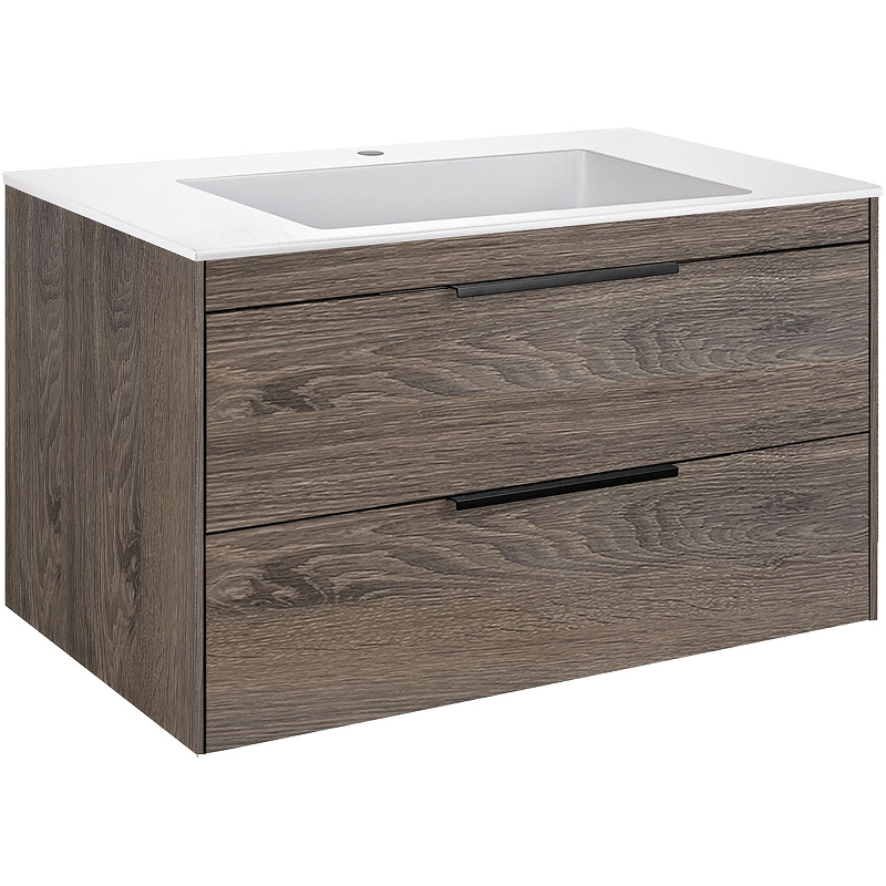 Тумба под раковину Vincea Chiara 80 темное дерево VMC-2C2800RO - 1