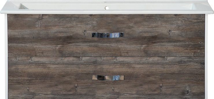 Тумба с раковиной Misty Норд 105 подвесная, белая, сосна пасаден - 0