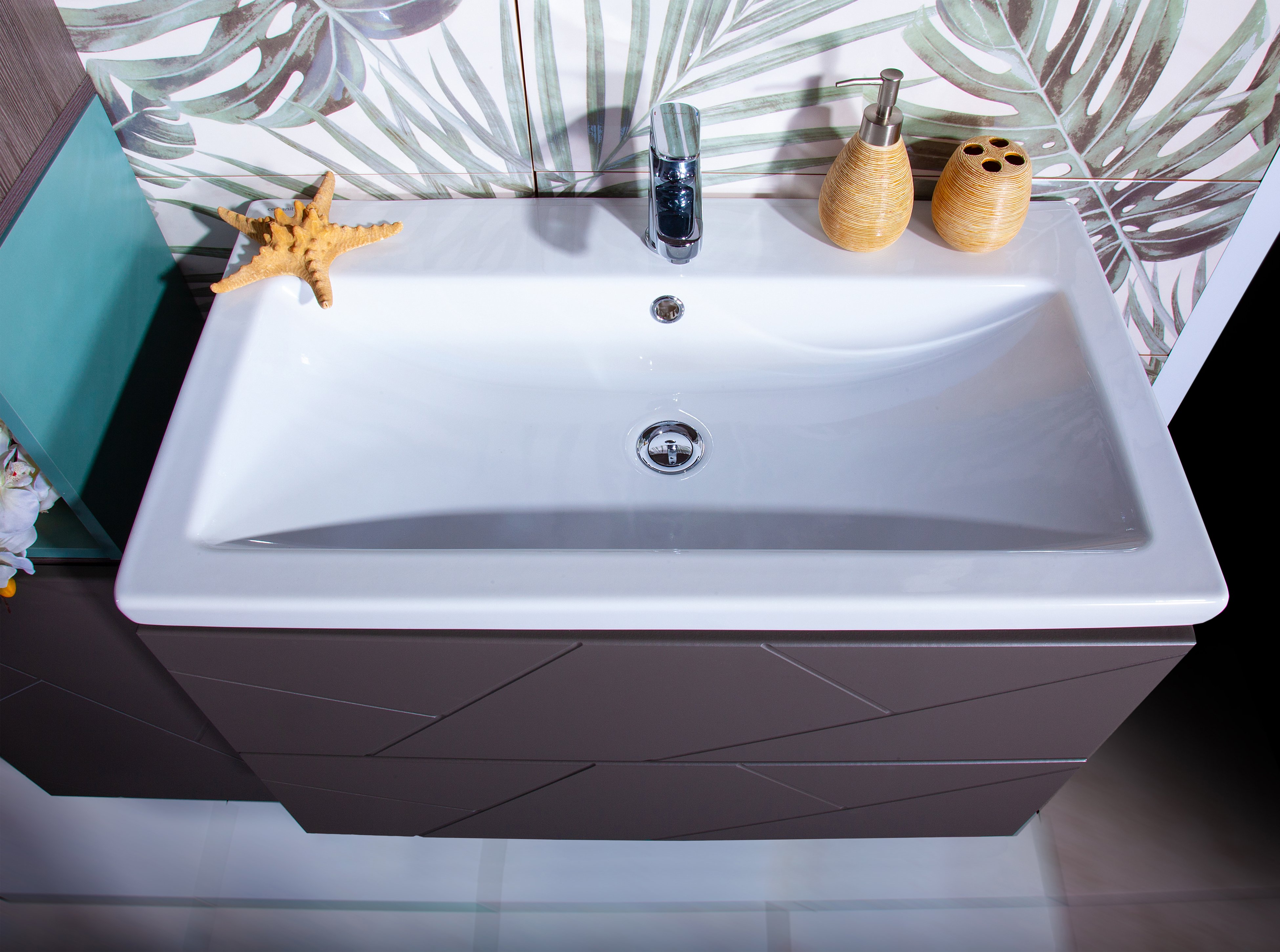 Тумба для комплекта Бриклаер Кристалл 80 софт графит 4627125414534 - 7