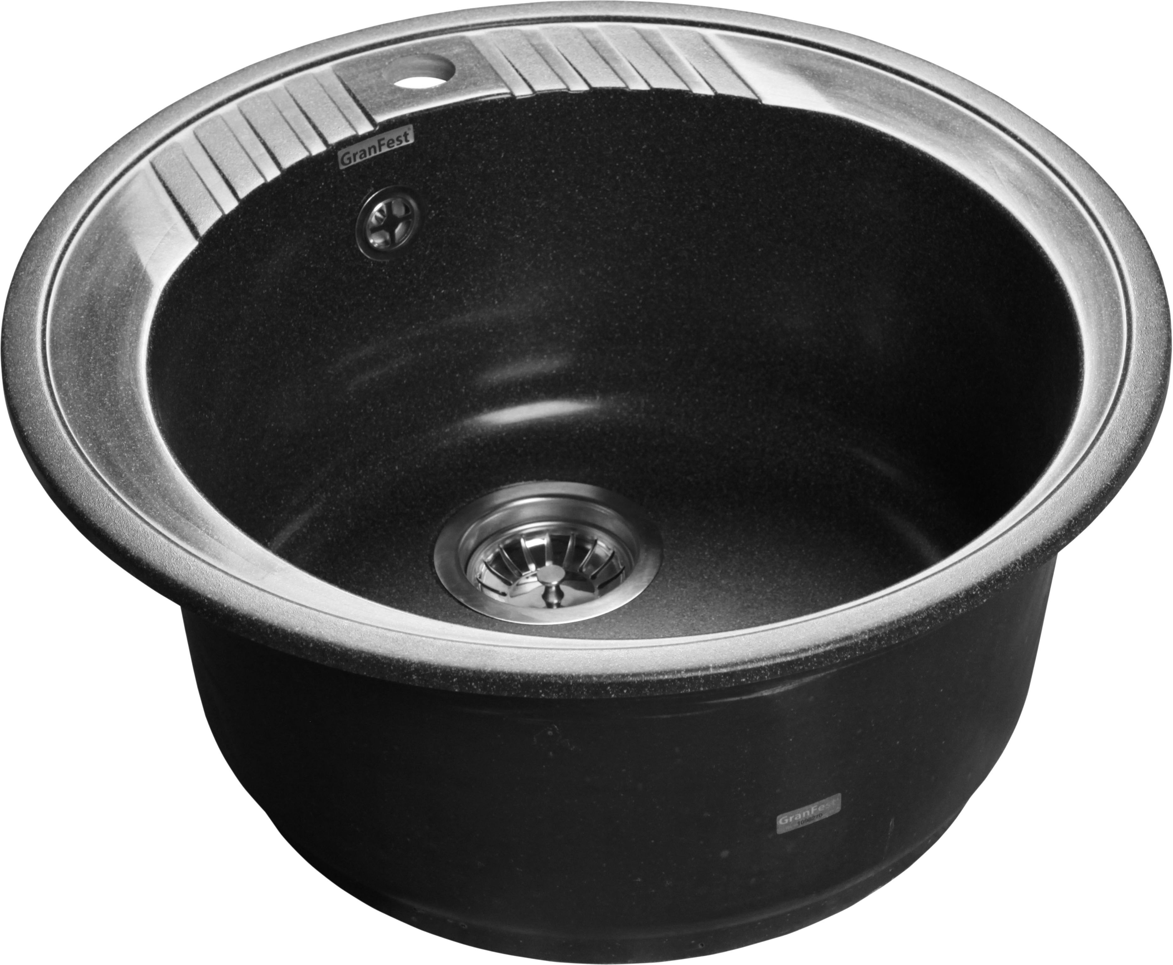 Мойка кухонная GranFest Rondo GF-R520 черный R-520 чер - 0