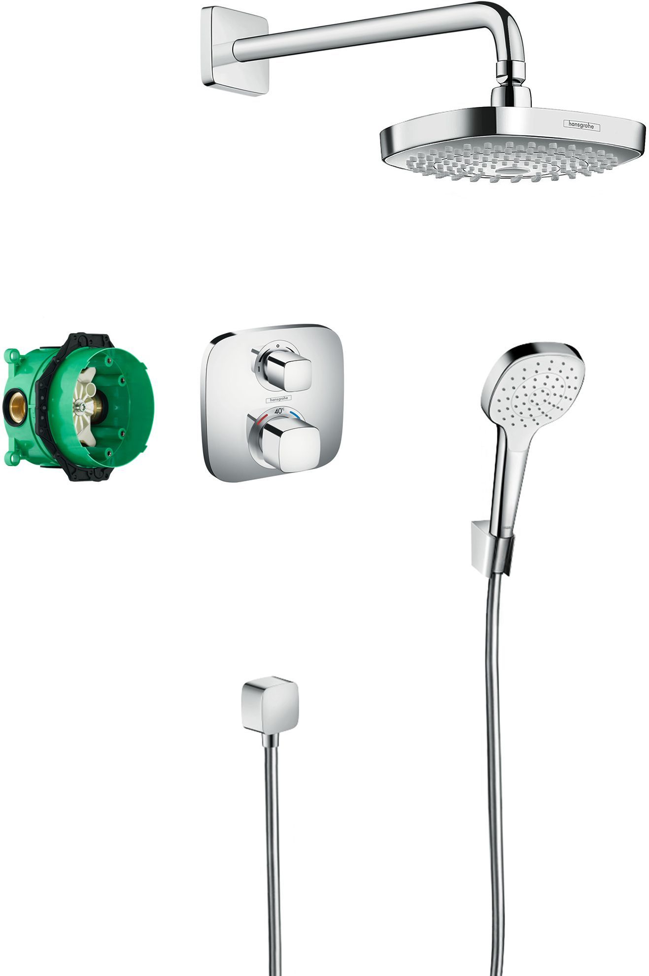Душевой комплект Hansgrohe Croma Select E 27294000 с внутренней частью - 0
