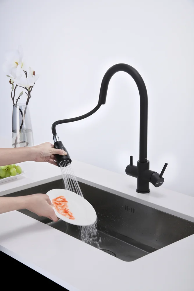 Смеситель для кухни Paulmark Lange темно - серый матовый La214212-401 - 4