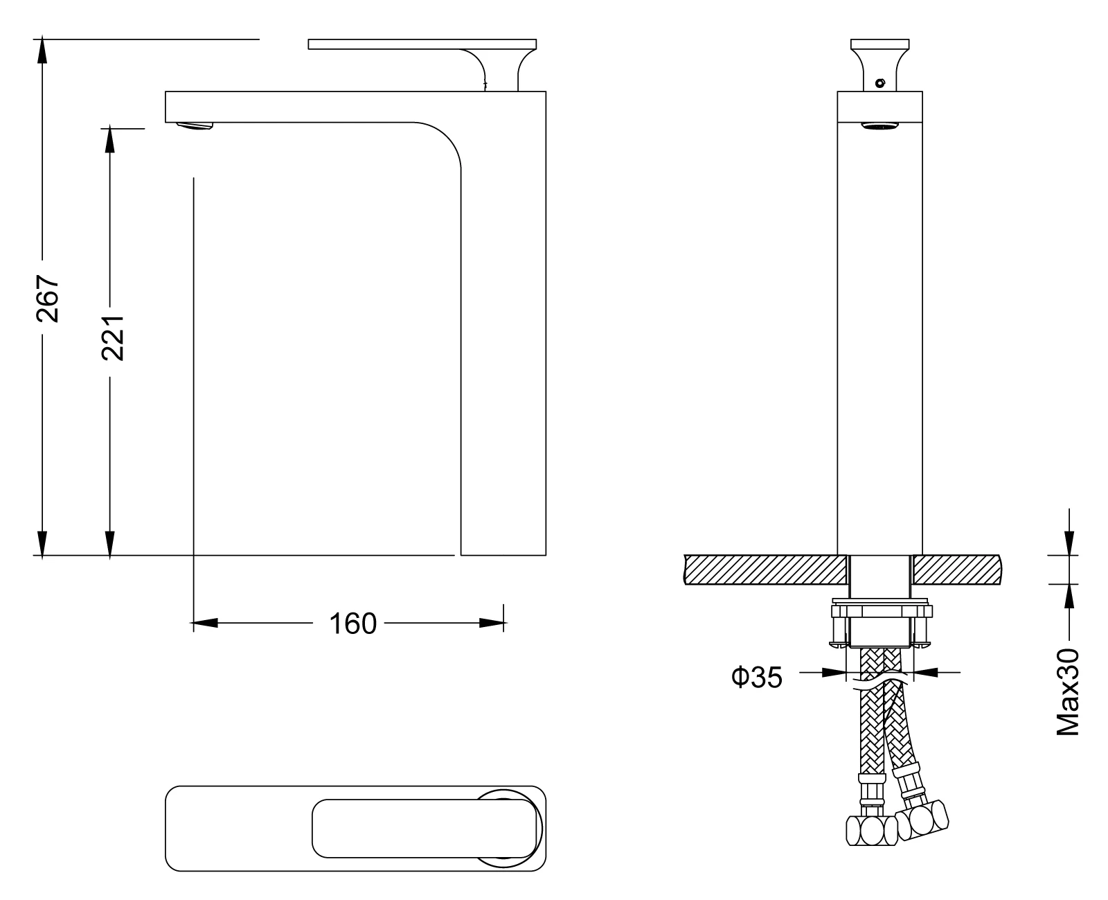 Смеситель для раковины-чаши Timo Torne  4311/17F золото матовое - 2