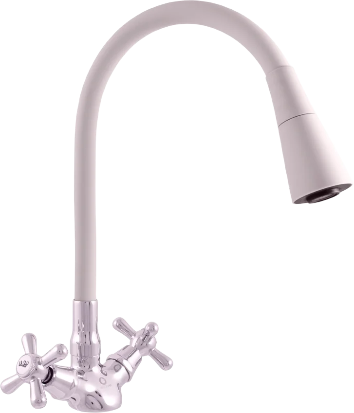 Смеситель для кухни Rav Slezak Morava retro белый - хром MK120.5/13S - 0