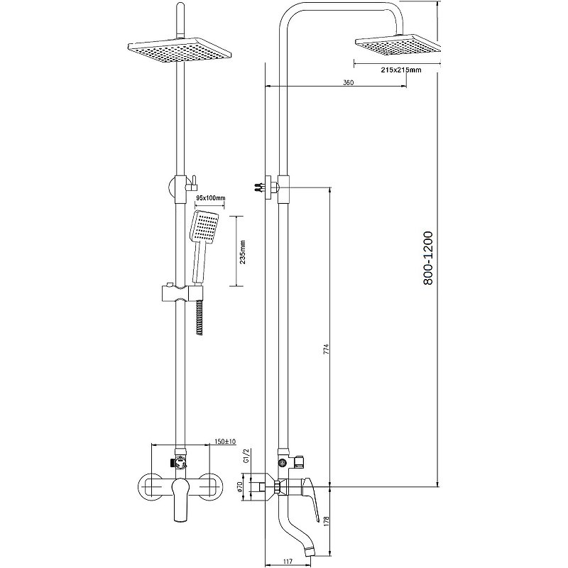 Душевая система Agger Merry хром глянцевый A1394400 - 2