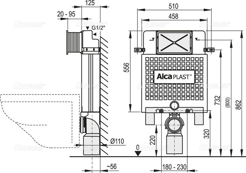 Инсталляция для унитаза AlcaPlast   AM100/850 - 1