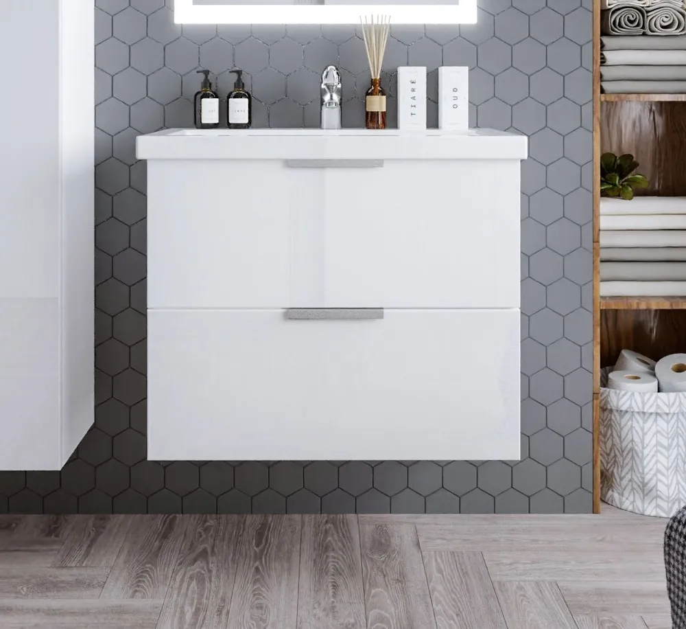 Тумба под раковину Бриклаер Хелена 80 белый глянец  4627125416361 - 0