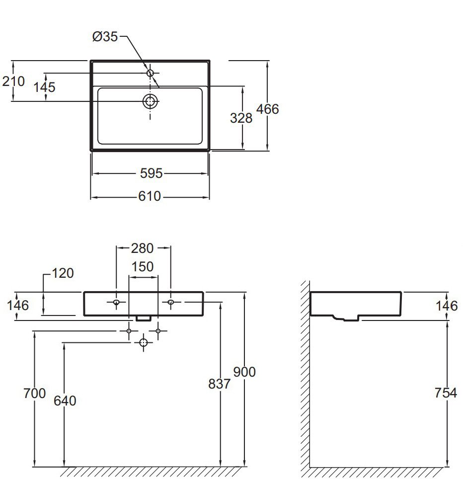 Раковина Jacob Delafon Vivienne EXBH112-00 60 см - 3
