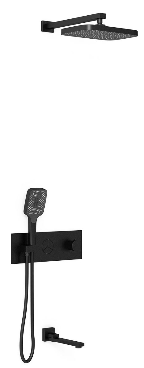 Душевой комплект Vincea с термостатом черный матовый VSFW-432T1MB - 0
