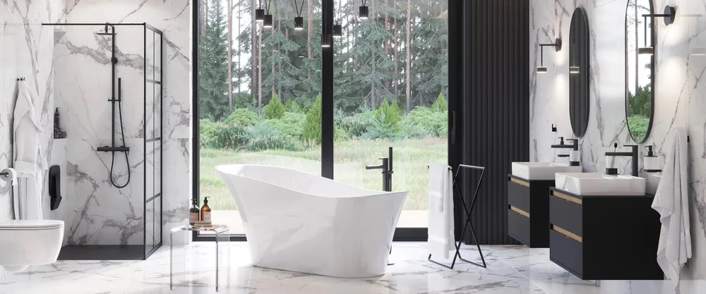 Смеситель напольный для ванны с душем Excellent Pi черный матовый AREX.1255BL - 1