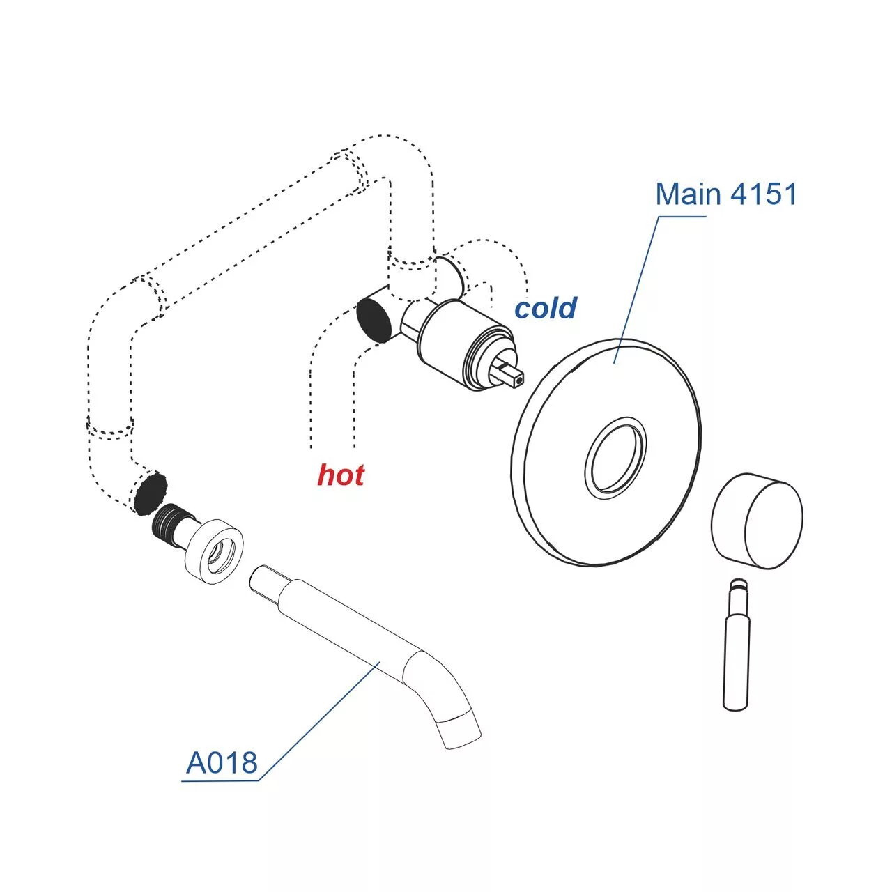 Смеситель для раковины WasserKraft Main хром A41513 - 2