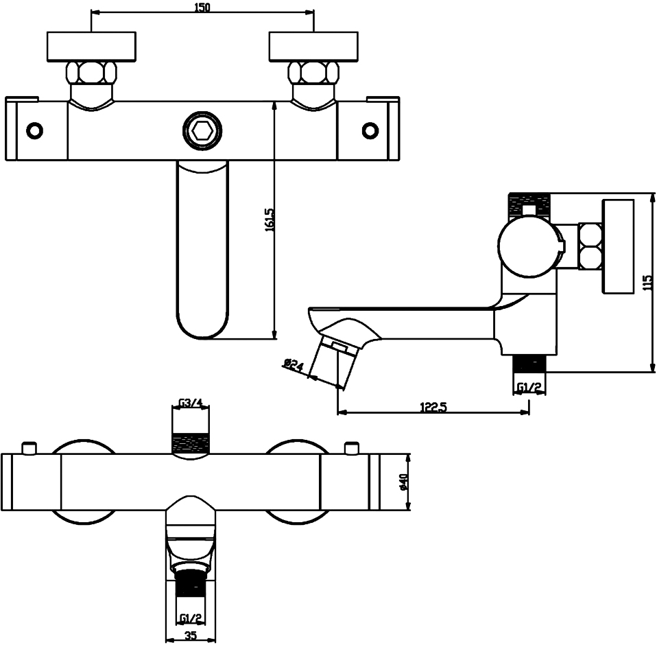 Душевая стойка Swedbe Hermes черный матовый  5116B - 10