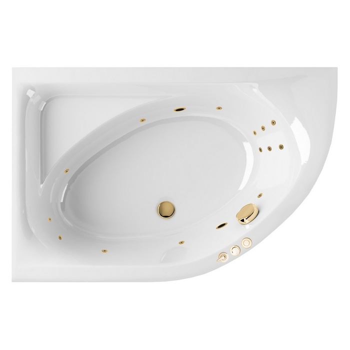 Ванна акриловая Excellent Aquaria Smart 170x110 L с гидромассажем белый - золото WAEX.ARL17.SMART.GL - 0