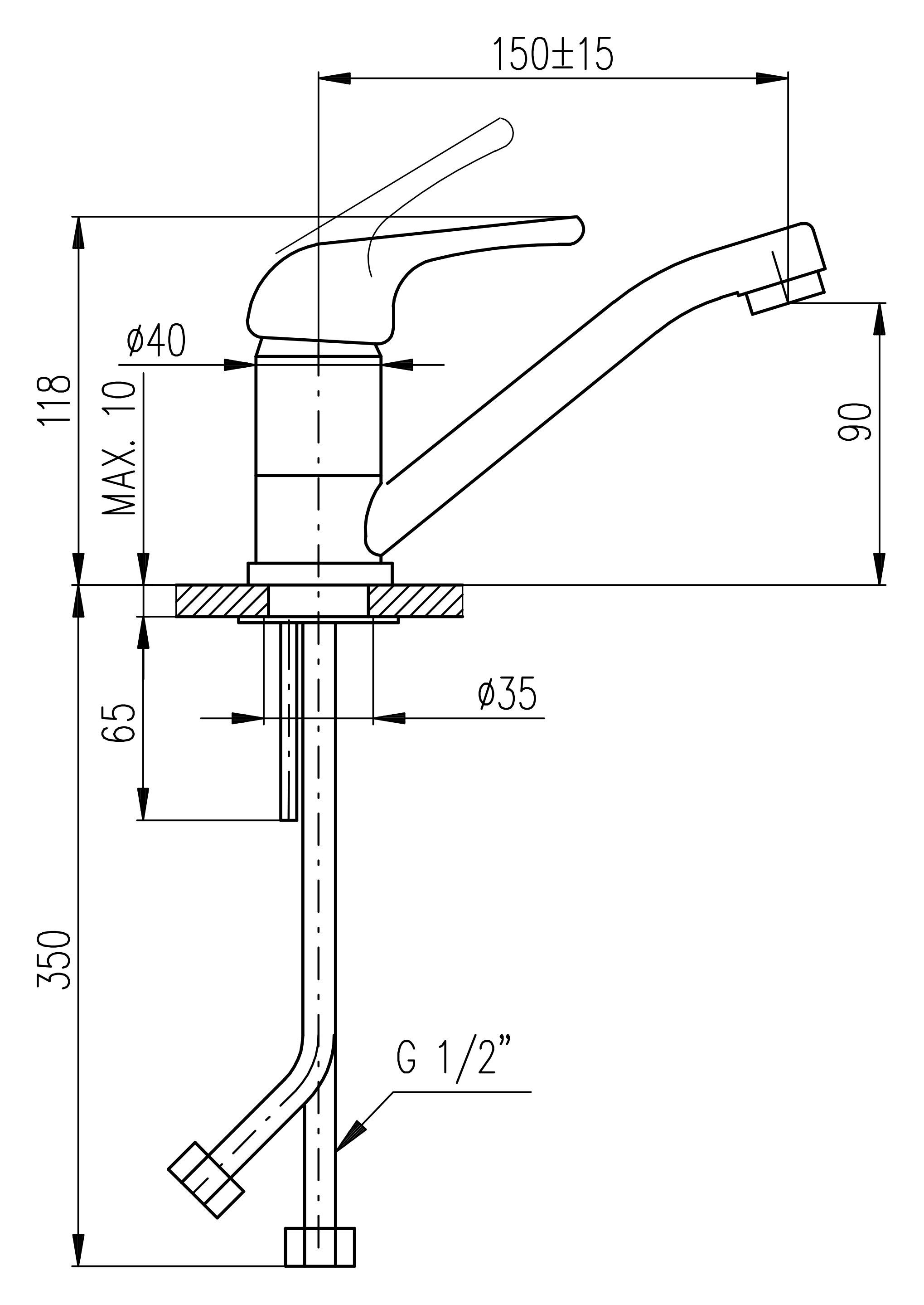 Смеситель для раковины Rav Slezak Sazava хром  SA015.5 - 1
