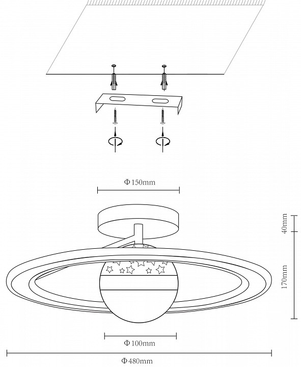 Потолочная светодиодная люстра Velante 431-307-02 - 1