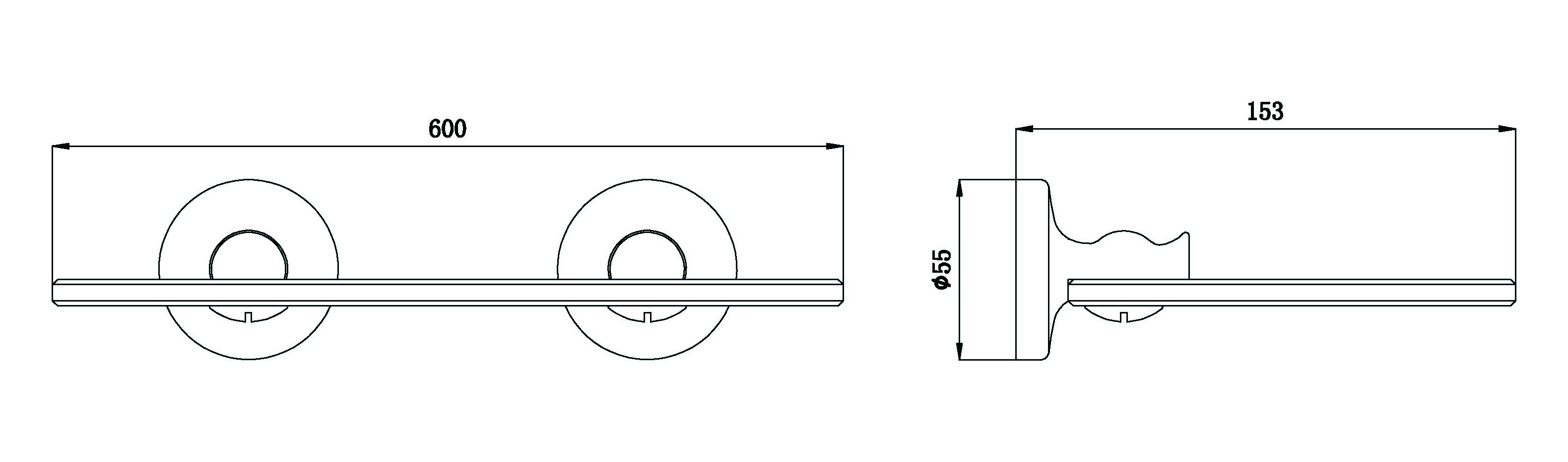 Полка стеклянная RUSH Crete  CR35610 - 1