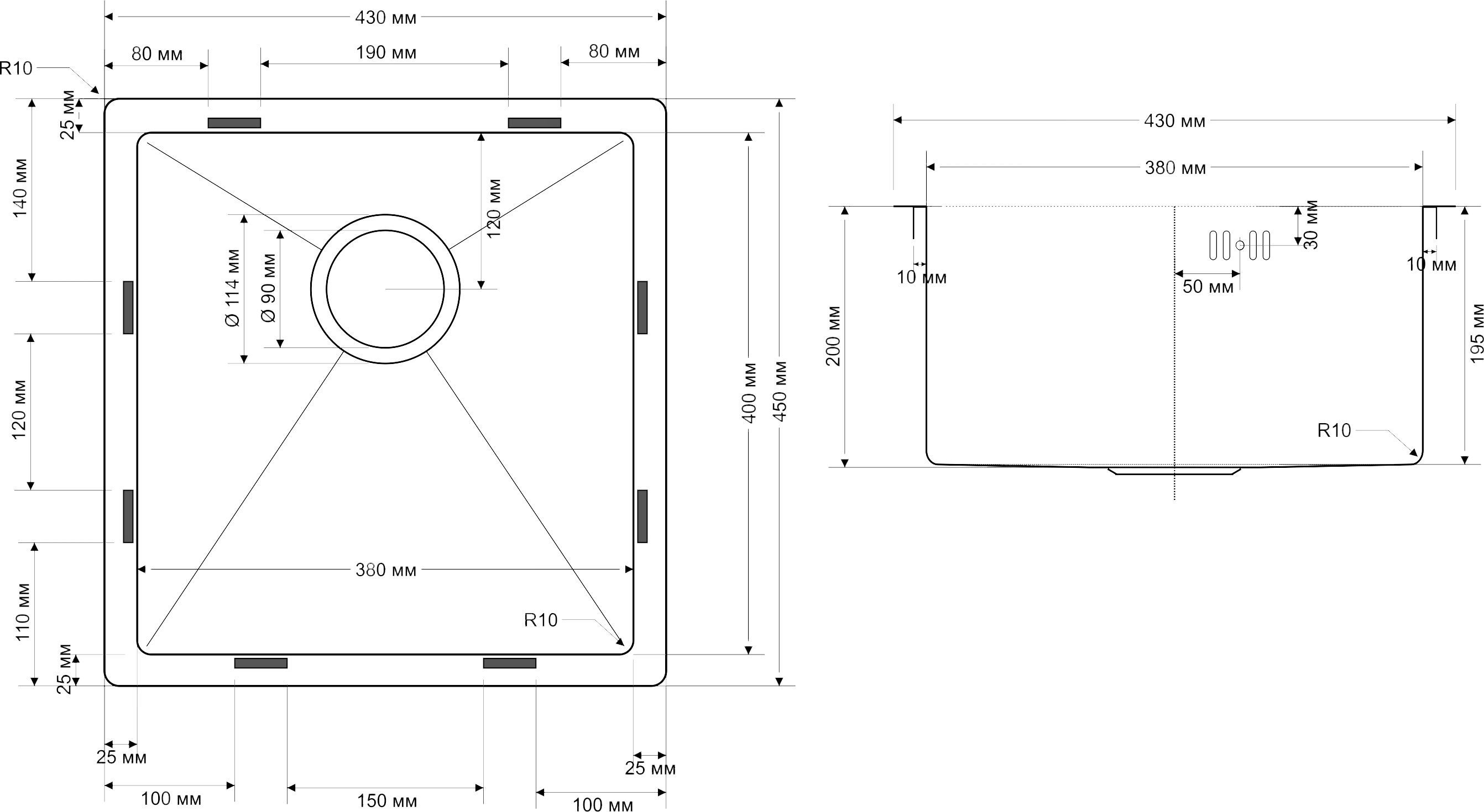 Мойка кухонная Seaman Eco Bremen SBO-4345 SBO-4345.A - 1