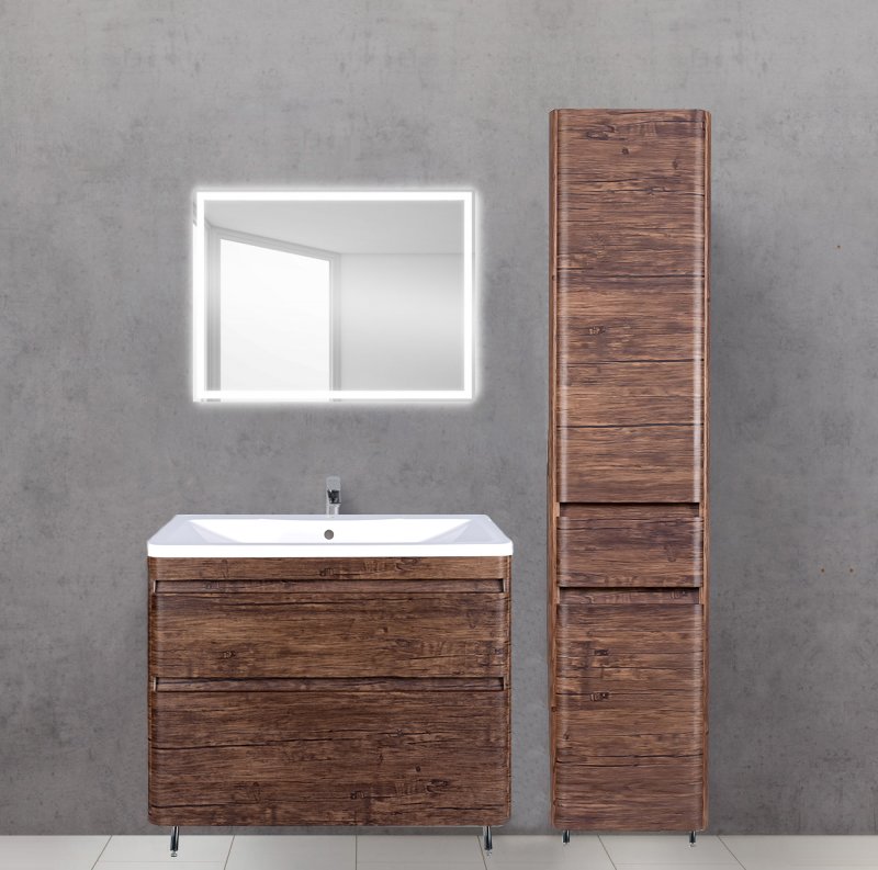 Тумба с раковиной Style Line Атлантика 80 Люкс Plus, напольная, старое дерево - 1