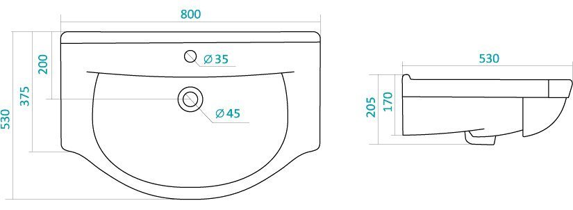 Тумба с раковиной Style Line Эко Фьюжн №26 80 белая - 11