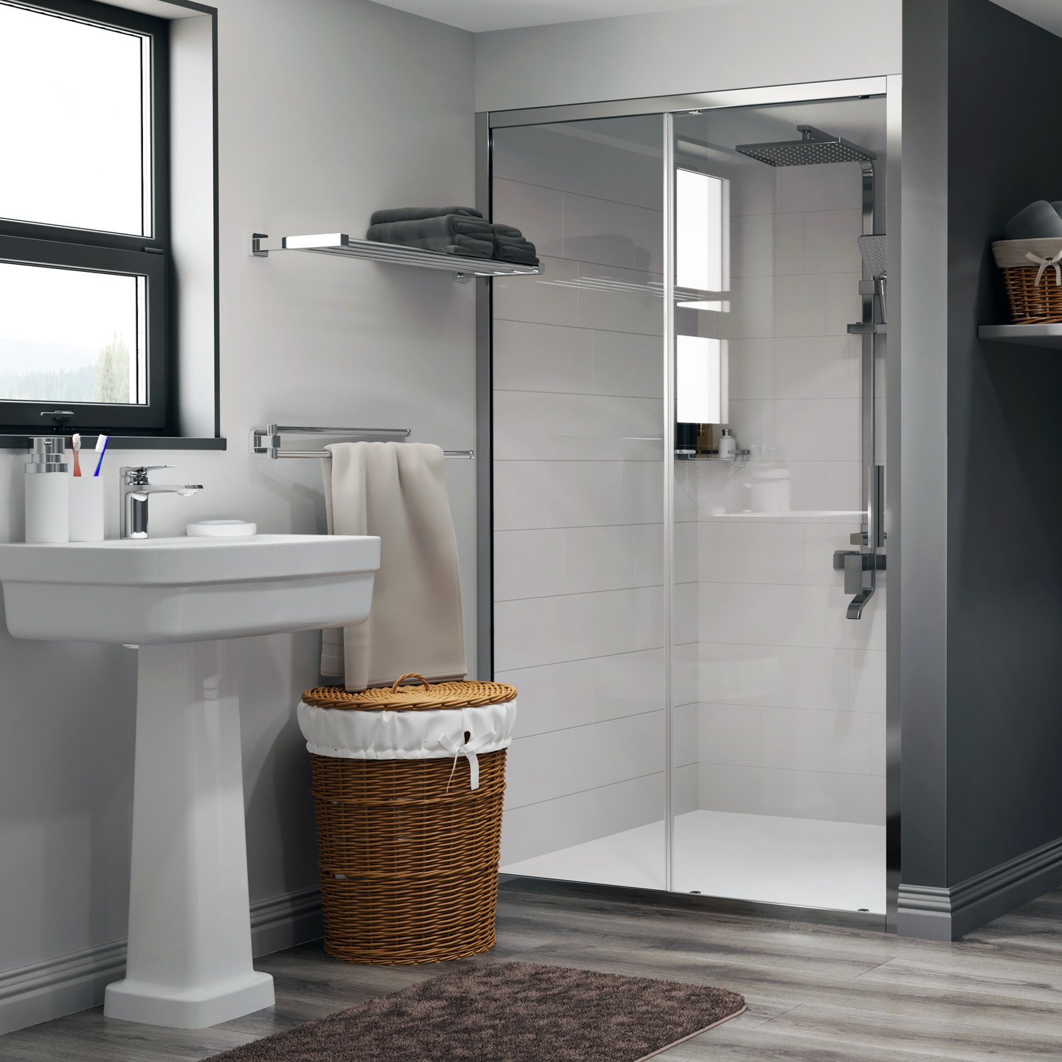 Душевая дверь в нишу Wasserkraft Main 41S13 - 0