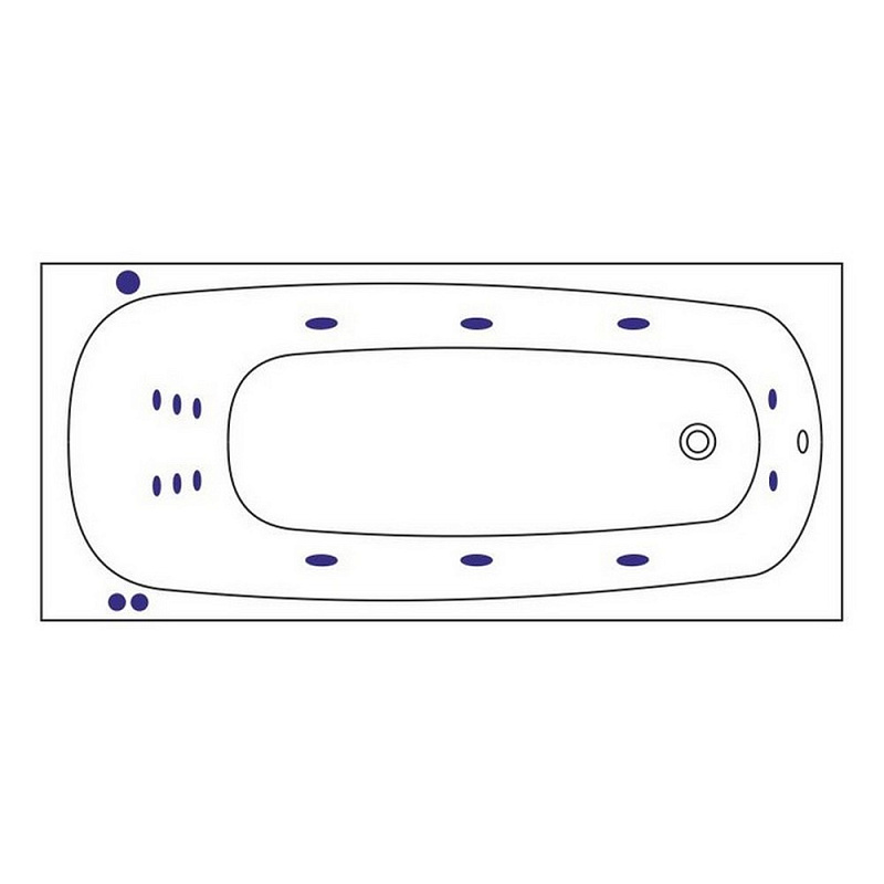 Акриловая ванна Whitecross Layla 180х80 белая бронза с гидромассажем 0102.180080.100.SMART.BR - 1