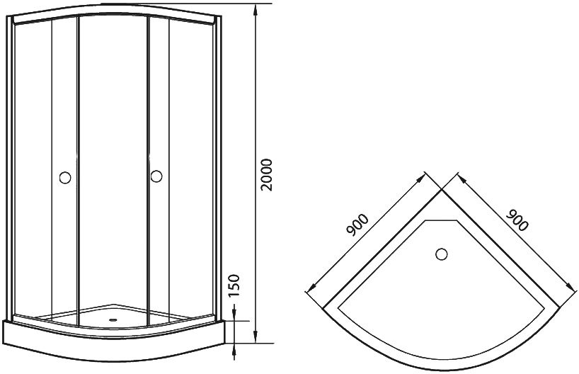 Душевой уголок Agger A01 090TCR 90х90, прозрачное стекло A01-090TCR - 4