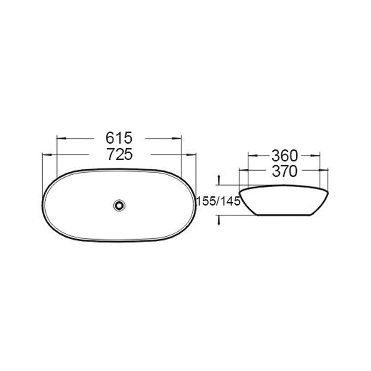 Накладная раковина Vincea 72х36 белая VBS-508 - 2