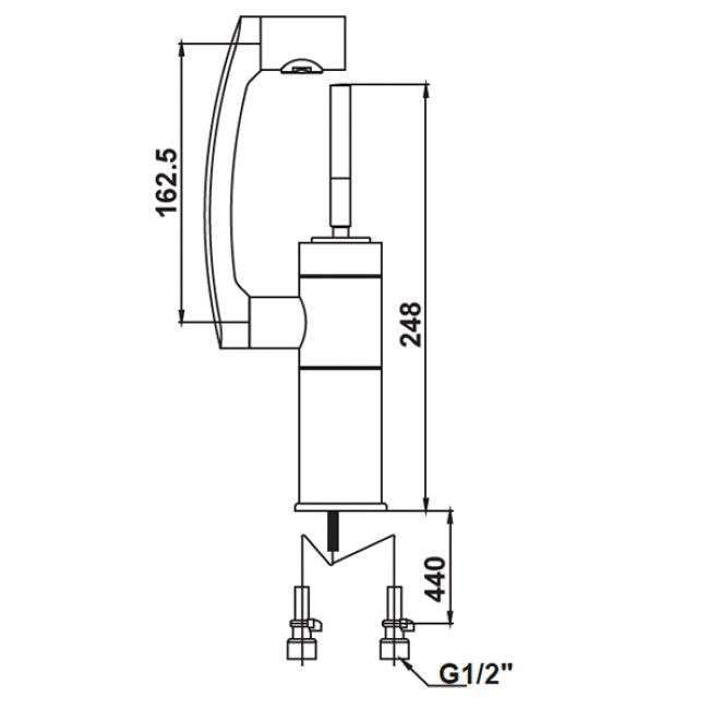 Смеситель Kaiser Merkur 27011 для раковины - 1