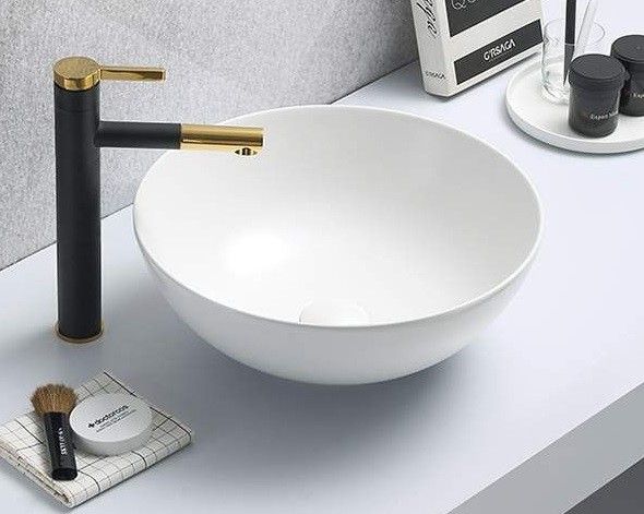 Раковина накладная CeramaLux N 41.5 см белый матовый  104MW - 1