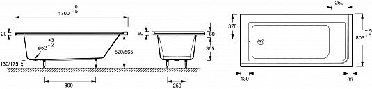 Акриловая ванна Jacob Delafon Formilia 170x80 L E6139L-00 - 4