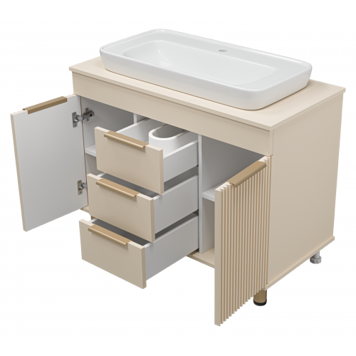 Тумба под раковину Brevita Enfida 100х65 бежевый  ENF-06100-0243Я - 3