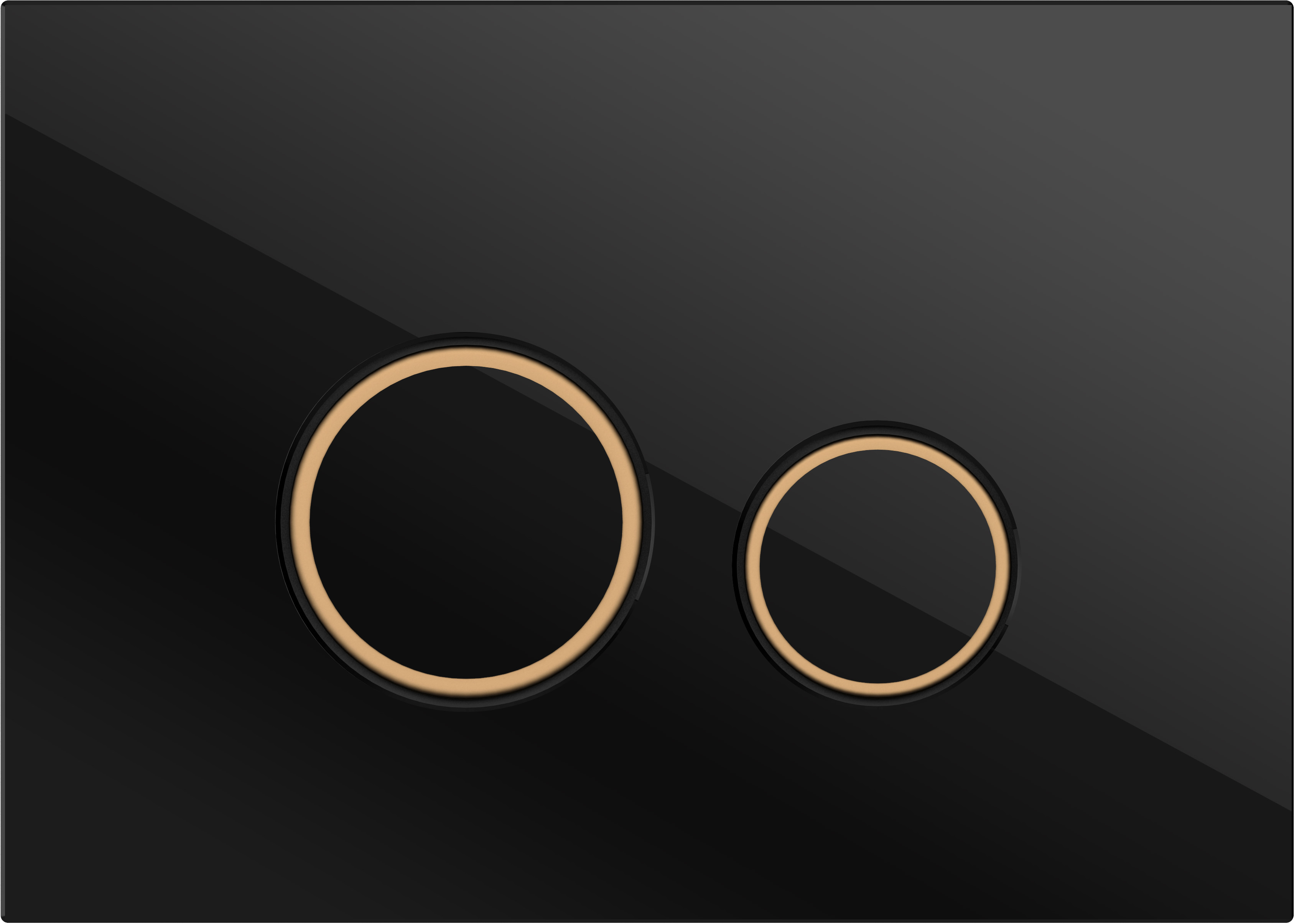 Кнопка смыва Cersanit Twins 63534 c рамкой, черная матовая - 0