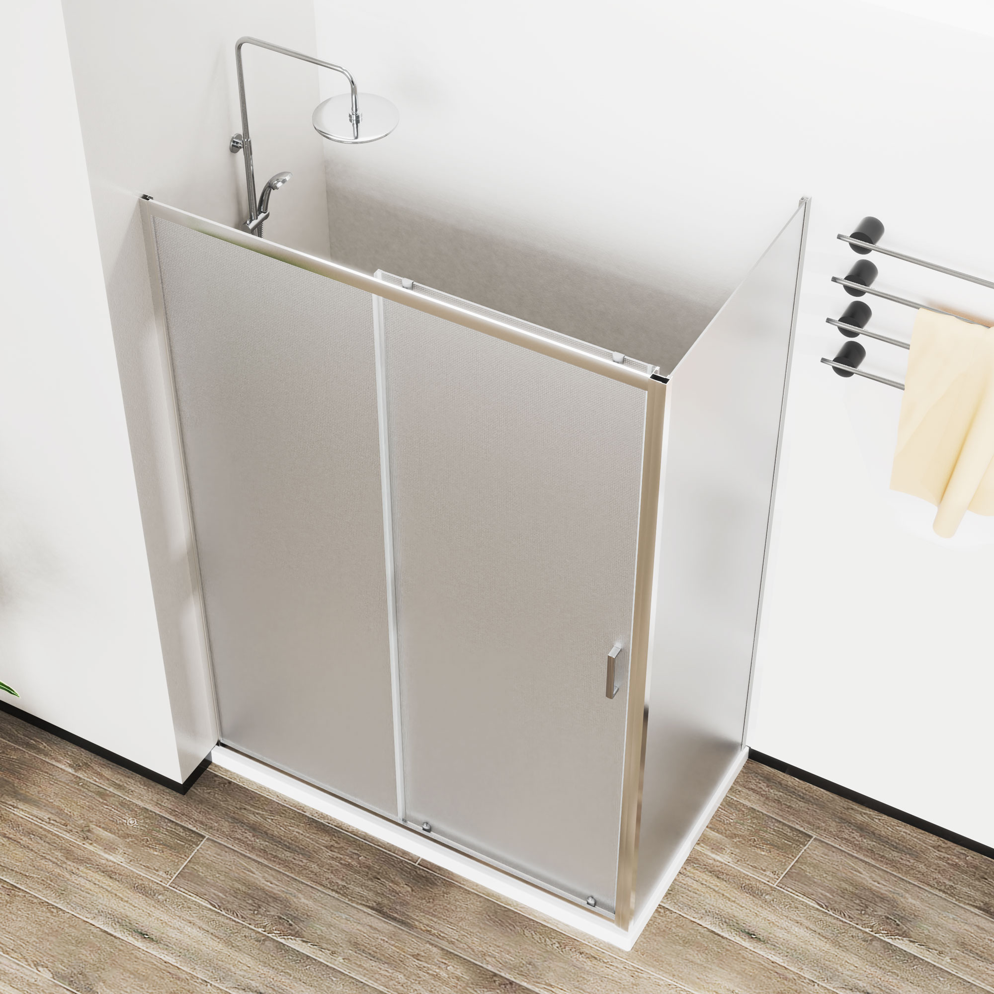 Душевой уголок Vincea City 120х90 профиль хром стекло рифленое VSR-5CT9012MT - 2